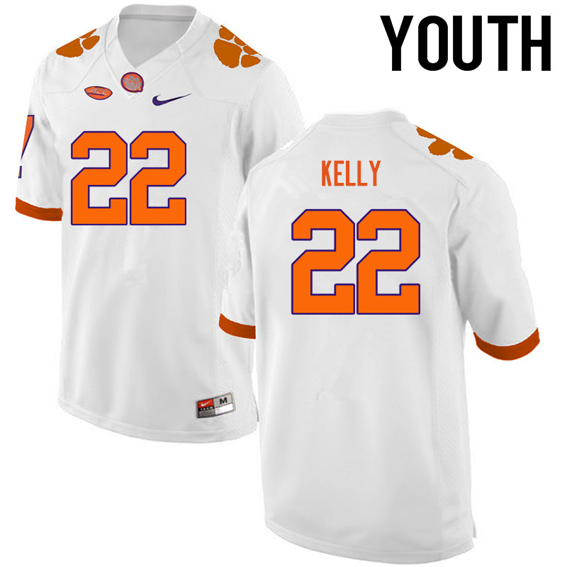 Youth Clemson Tigers #22 Xavier Kelly College Football Jerseys-White